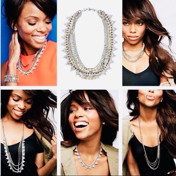 Stella & Dot | 5-in-1 Silver+Gold+Rhinestone MixedMetal NEW Statement Ne… - Picture 10 of 10